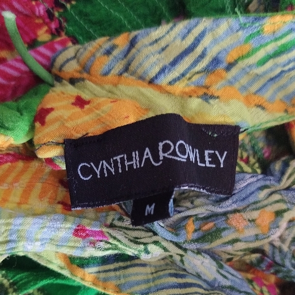 Cynthia Rowley Green and Yellow Camisole with Halter Neck - Picture 2 of 4